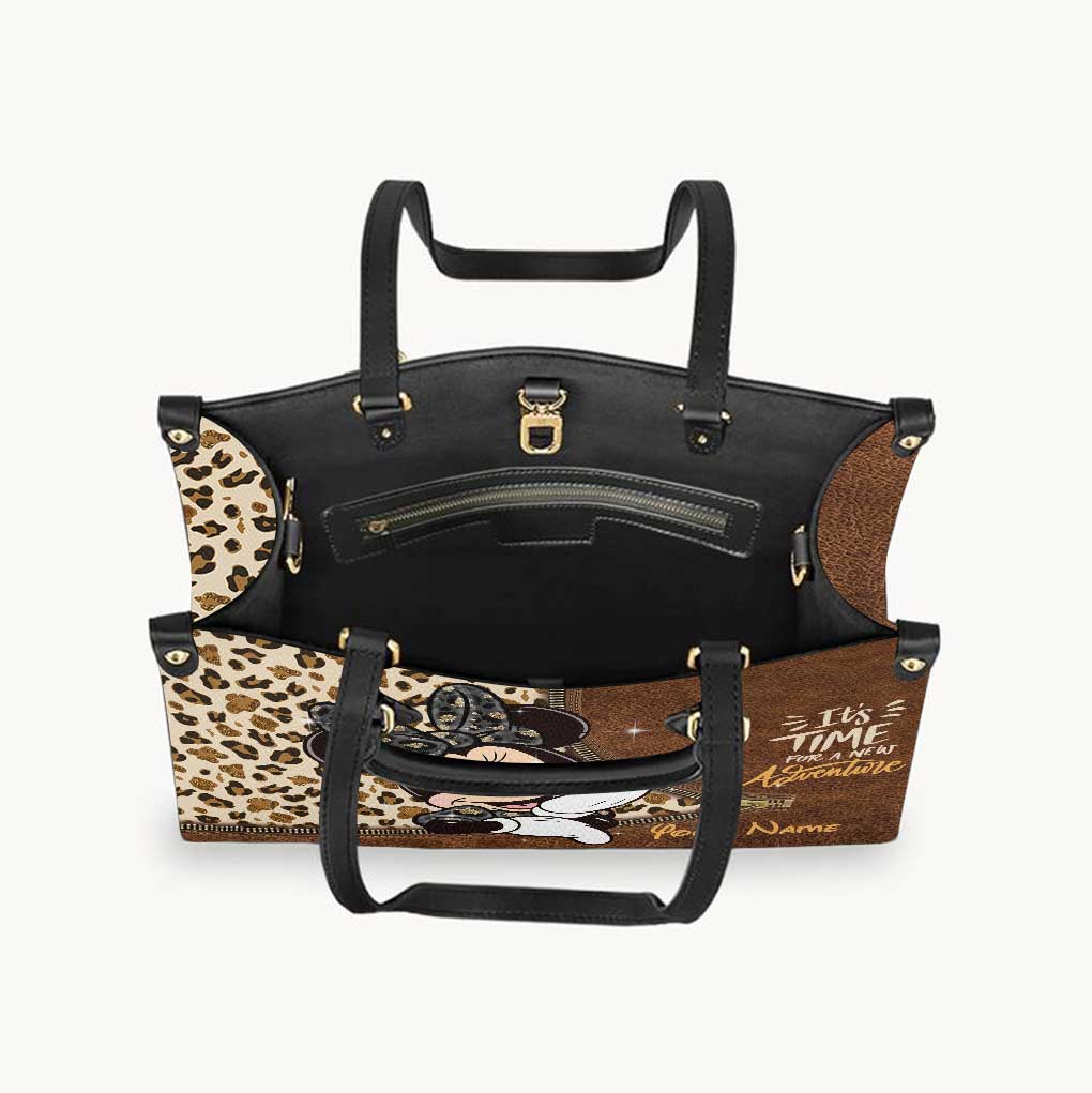 It's Time For A New Adventure - Personalized Mouse Leather Handbag & Luggage Cover