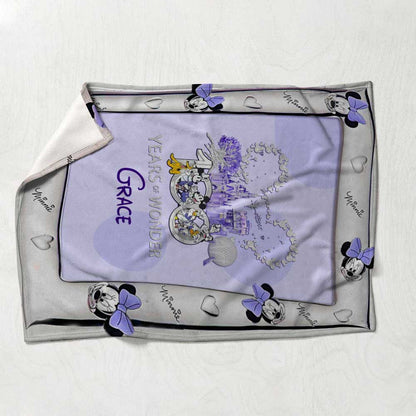 100 Years Of Magic Pink - Personalized Mouse Blanket