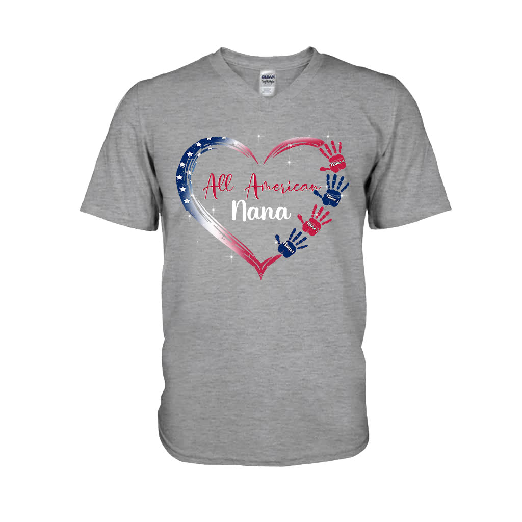 Nana's Heart - Personalized Independence Day T-shirt and Hoodie