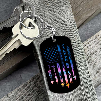 Talk To Me - Personalized Independence Day Top Gun Stainless Steel Keychain
