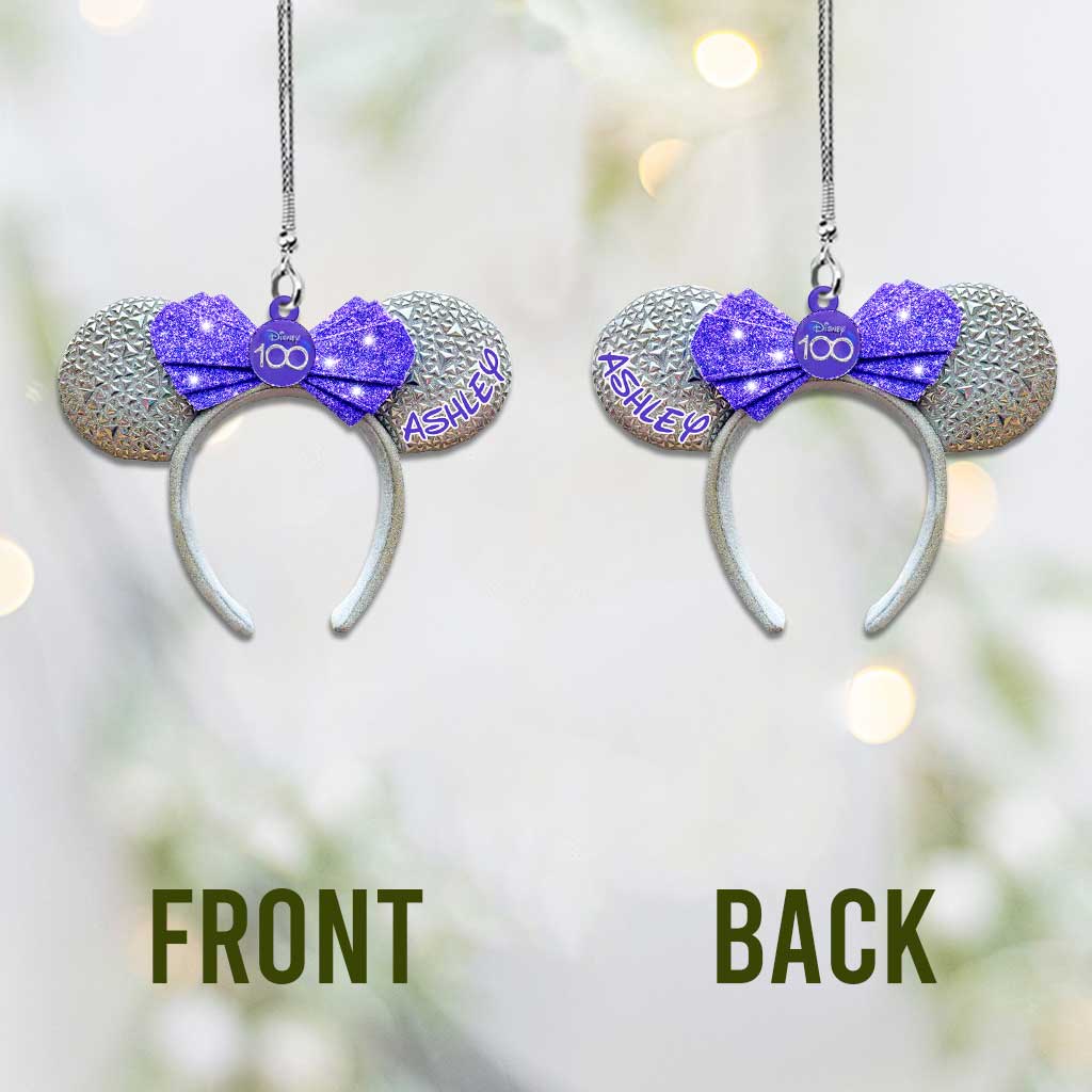 100 Years Of Wonder - Personalized Mouse Car ornament (Printed On Both Sides)