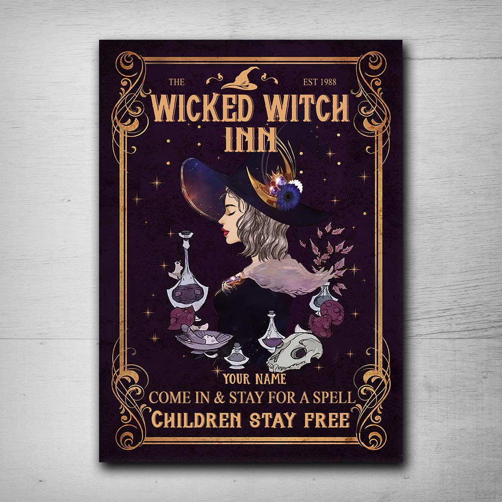 Come And Stay For A Spell - Personalized Witch Rectangle Metal Sign