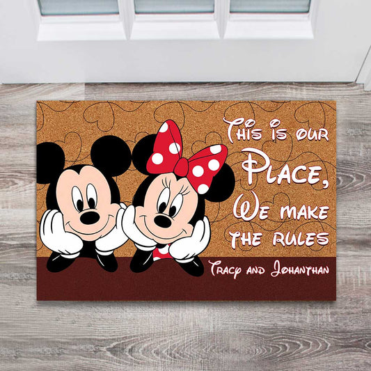This Is Our Place - Personalized Couple Mouse Doormat