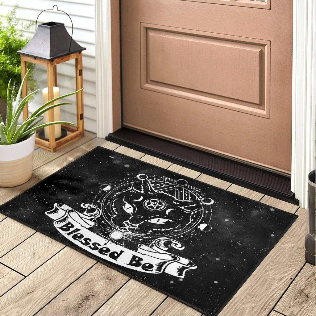 Wicca Occult Cat Blessed Be - Witch Doormat 0822