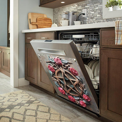 Mystic House Rose Pentacle - Witch Dishwasher Cover