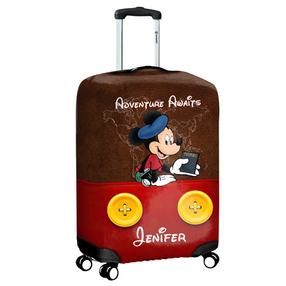 Adventure Awaits - Personalized Mouse Luggage Cover