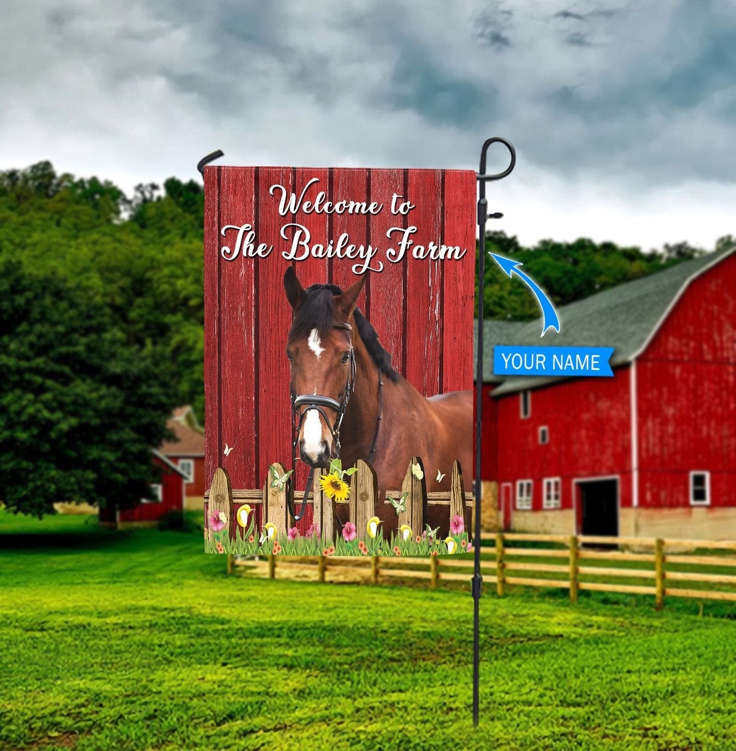 Horses Lover Personalized Horse Garden Flag 0523