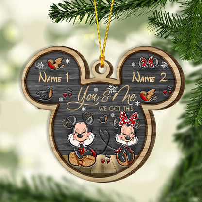 You And Me We Got This - Personalized Christmas Mouse Layered Wood Ornament