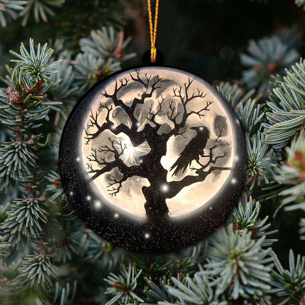 Raven Moon Night - Witch Ornament (Printed On Both Sides) 1022