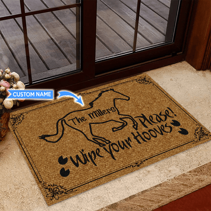 Horse Wipe Your Hooves Personalized Horse Doormat 0523