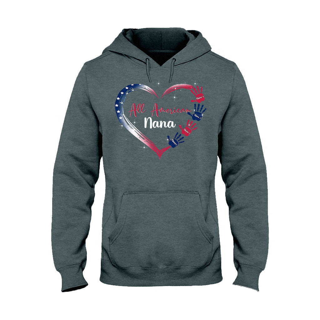 Nana's Heart - Personalized Independence Day T-shirt and Hoodie