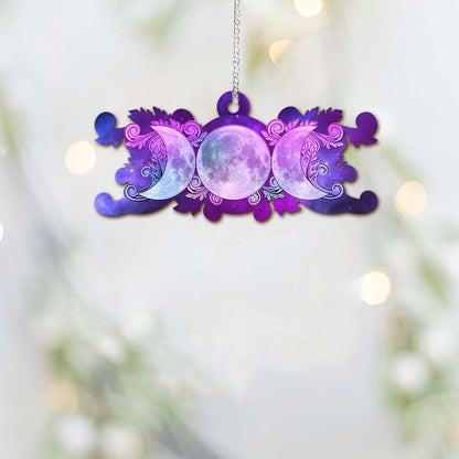 Galaxy Floral Triple Moon Wicca - Witch Ornament (Printed On Both Sides) 1022