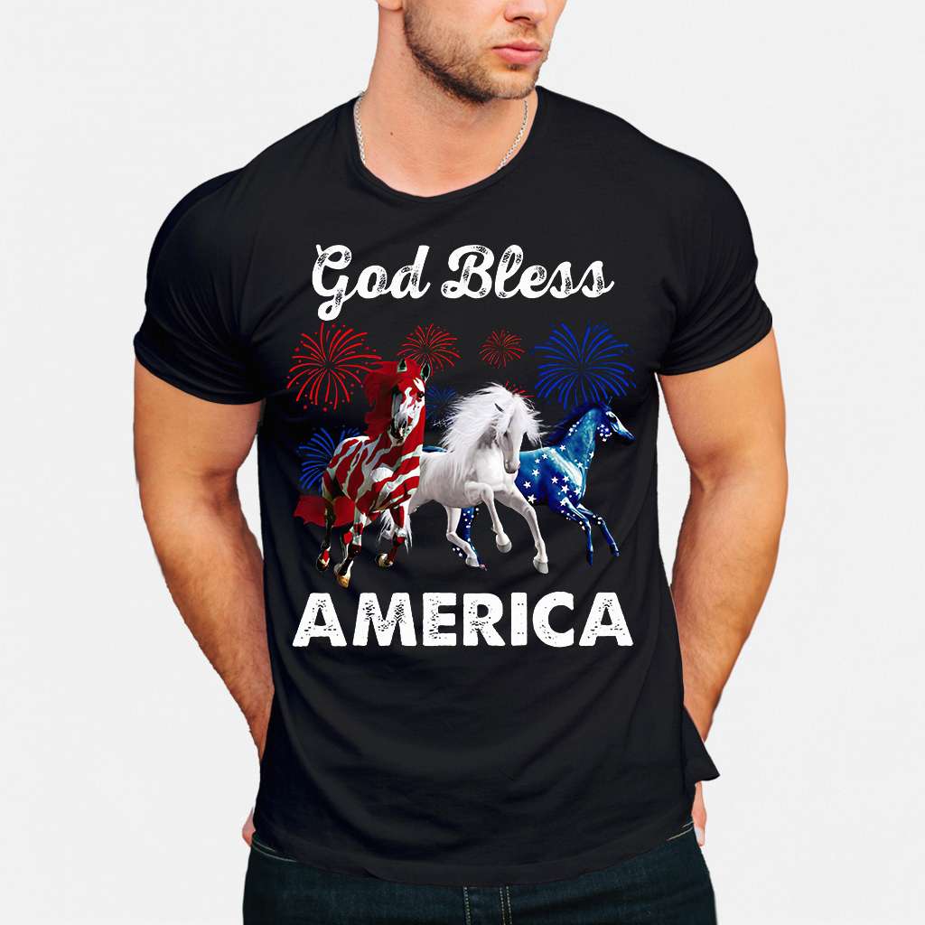 God Bless America Horse T-shirt and Hoodie 0523