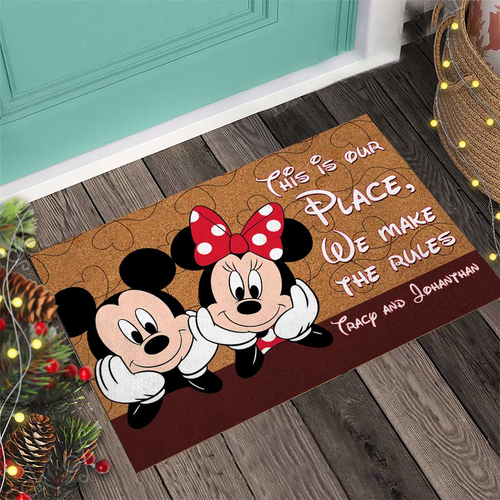 This Is Our Place - Personalized Couple Mouse Doormat