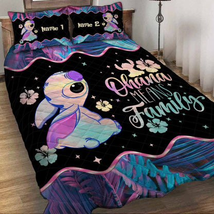 Ohana Means Family - Personalized Ohana Quilt Set