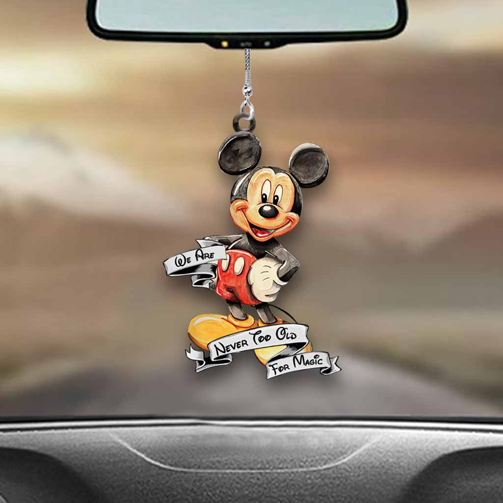 Never Too Old Mouse Car Ornament (Printed On Both Sides)