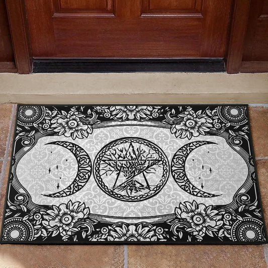 Triple Moon Tree Of Life Wicca - Witch Doormat 0822