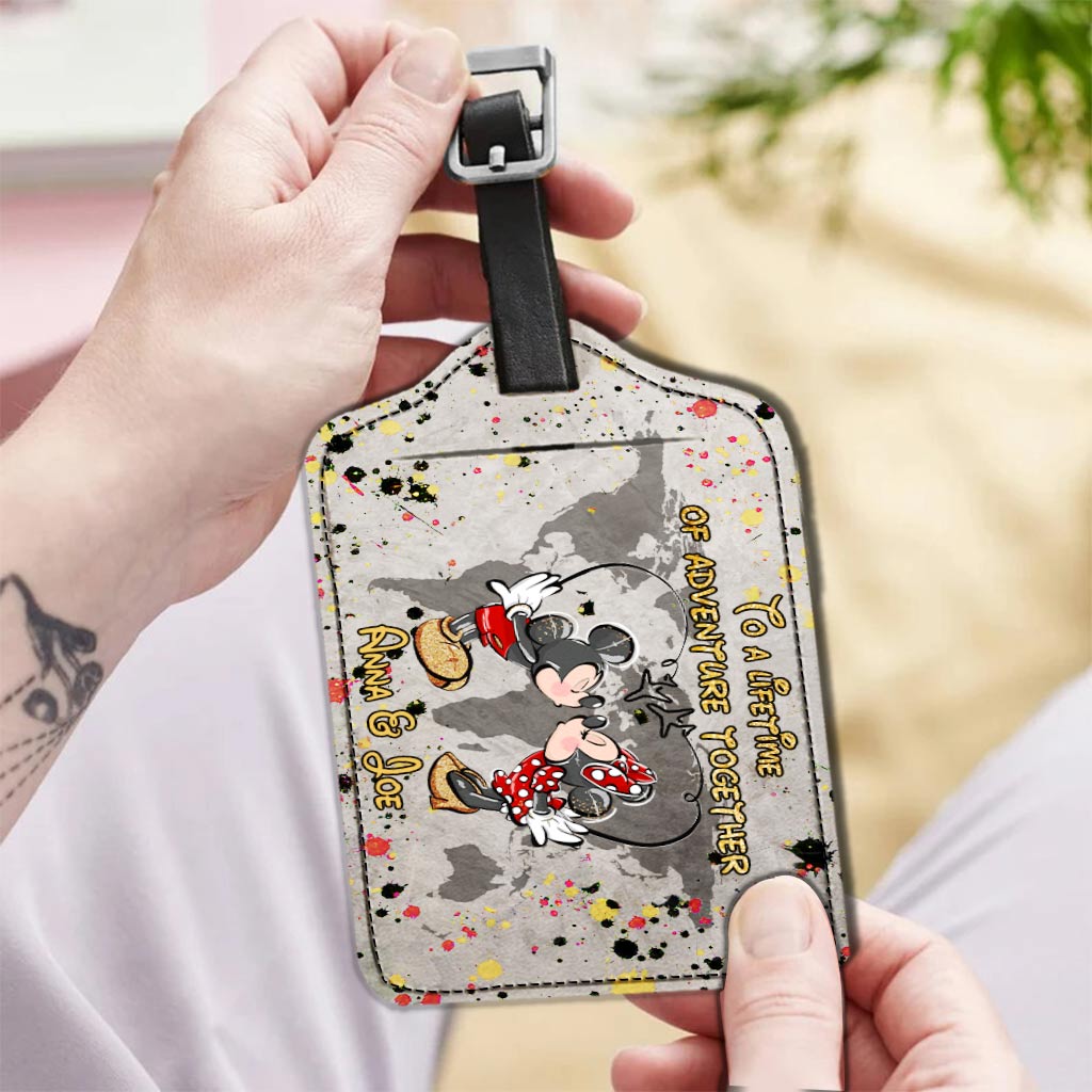 To A Lifetime Of Adventure Together - Personalized Mouse Leather Luggage Tag