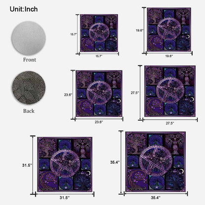 Witch Pentagram Magical Roses - Witch Shaped Doormat