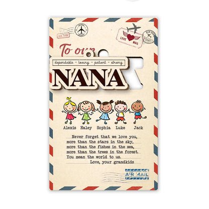 To Our Grandma - Personalized Christmas Grandma Wooden Card Pop Out Ornament