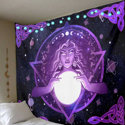 Magic In The Universe - Witch Wall Tapestry