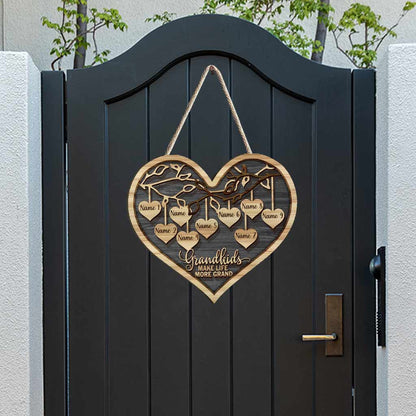Grandkids Make Life More Grand - Personalized Grandma Wood Sign