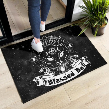 Wicca Occult Cat Blessed Be - Witch Doormat 0822