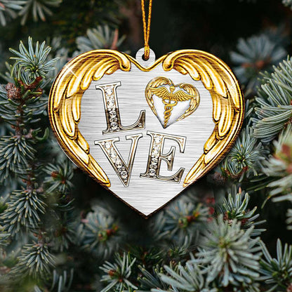 Love Nurse Heart Jewelry - Nurse Ornament (Printed On Both Sides) 1122