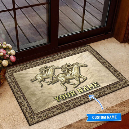 Horse Racing Personalized Horse Doormat 0523
