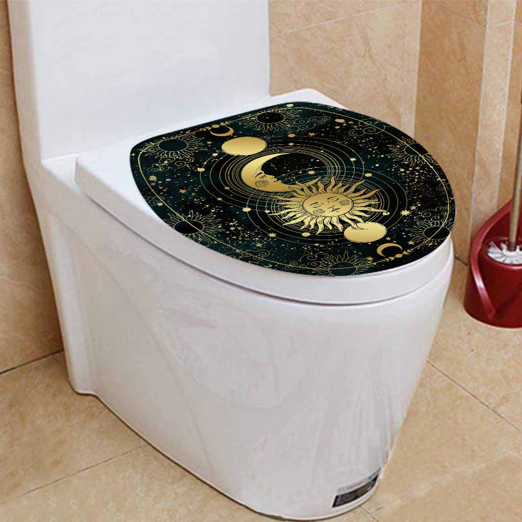 Mystical Sun And Moon - Witch Bathroom Curtain & Mats Set