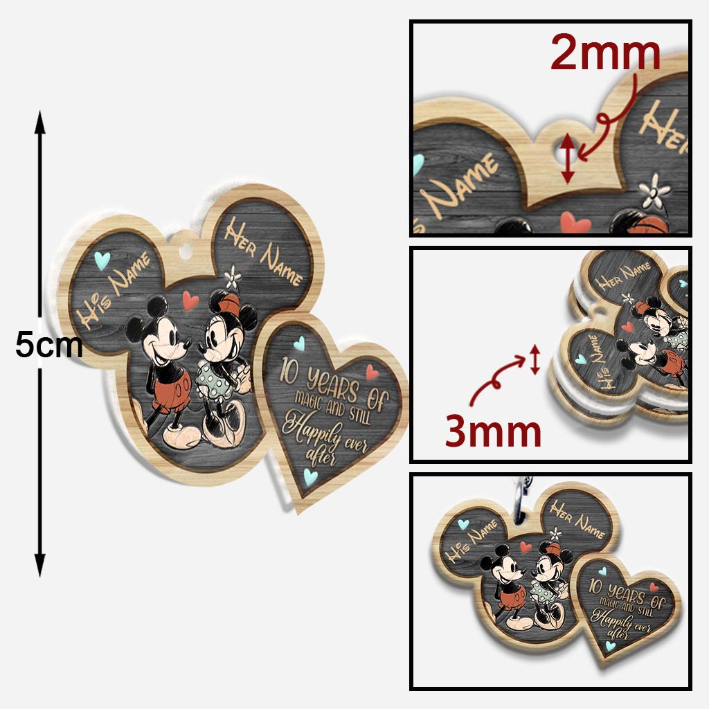 Still Happily Ever After - Personalized Couple Mouse Keychain (Printed On Both Sides)