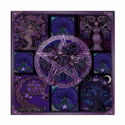 Witch Pentagram Magical Roses - Witch Shaped Doormat