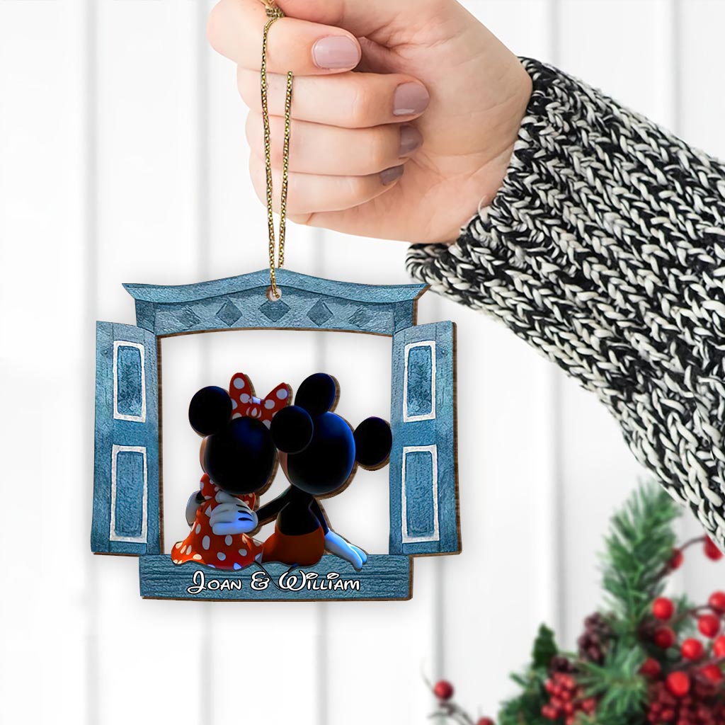 When We Get To The End - Personalized Christmas Mouse Wooden Card Pop Out Ornament