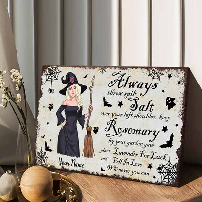 Always Throw Spilt Salt - Personalized Witch Canvas And Poster