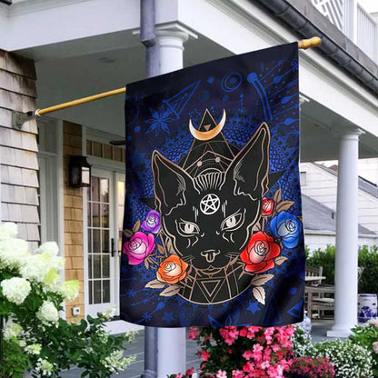 Occult Cat Wicca - Witch House Flag 0822