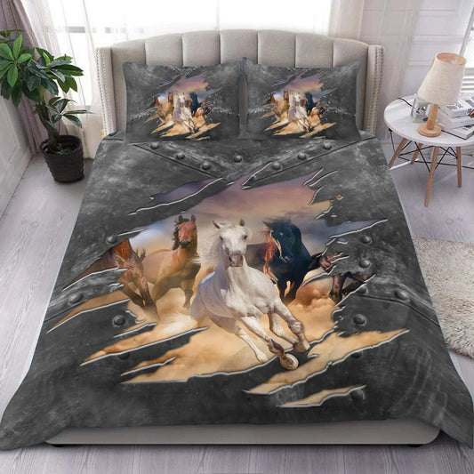 Metal Pattern Print Horse Bedding Set 0523