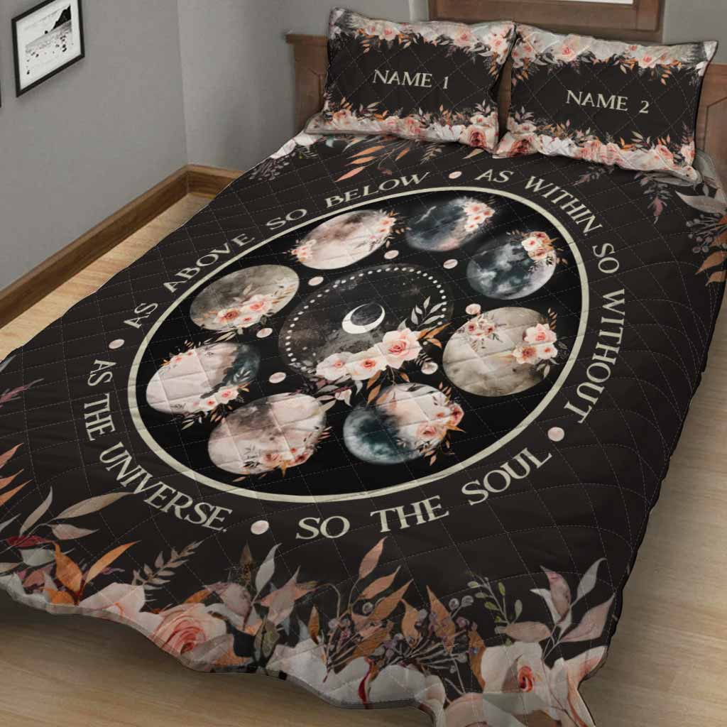 As The Universe So The Soul - Personalized Witch Quilt Set
