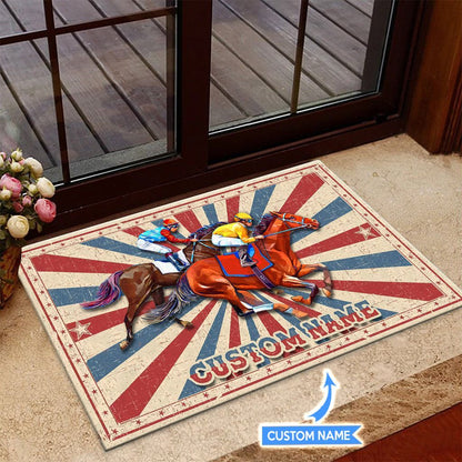 Horse Racing Personalized Horse Doormat 0523