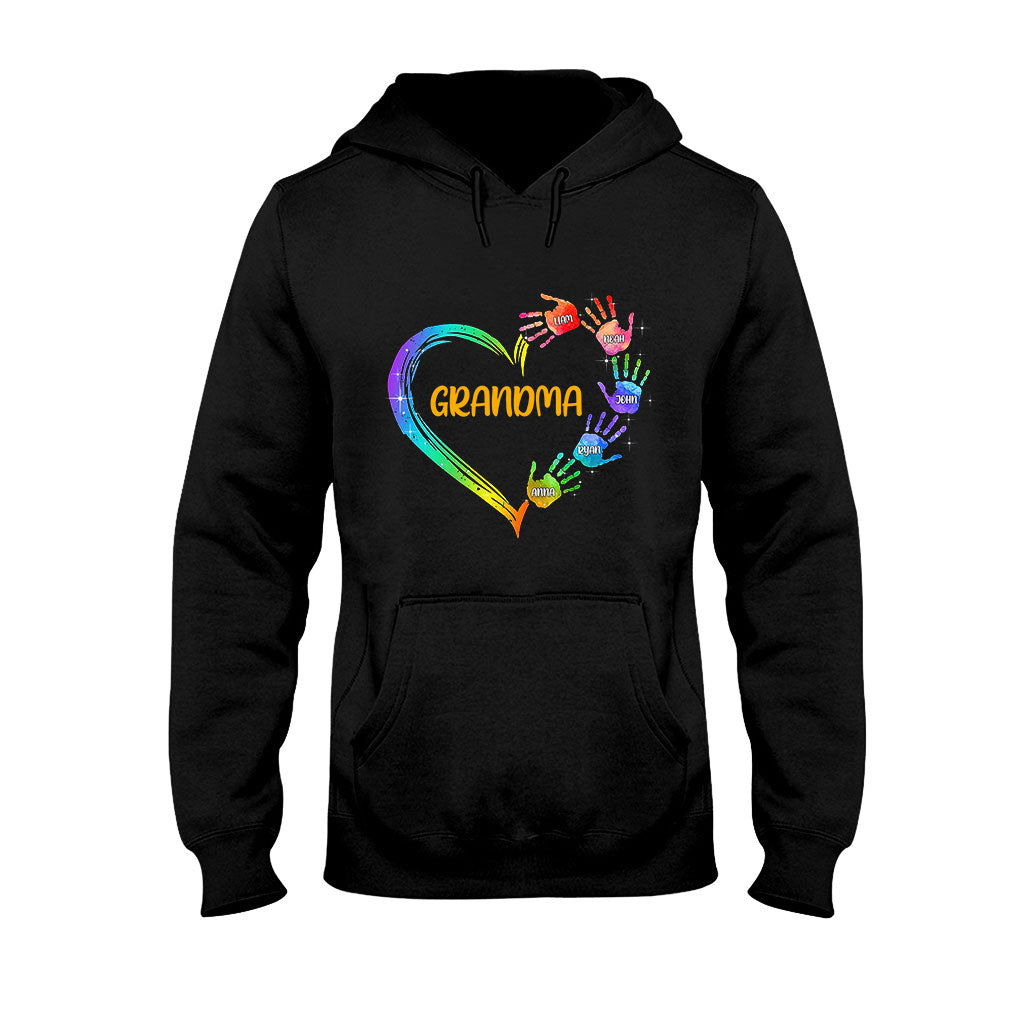 Grandma Heart Prints - Personalized Grandma T-shirt and Hoodie