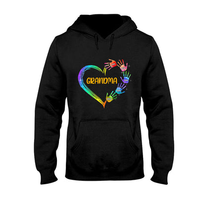 Grandma Heart Prints - Personalized Grandma T-shirt and Hoodie