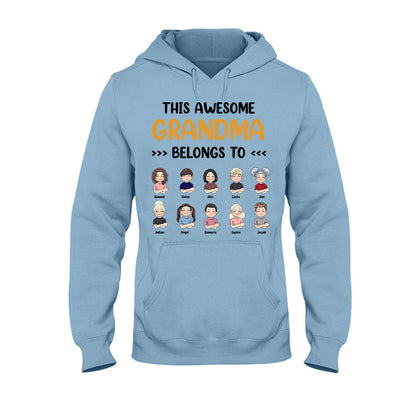 This Awesome Grandpa Grandma Belongs To - Personalized Mother's Day Grandma T-shirt and Hoodie