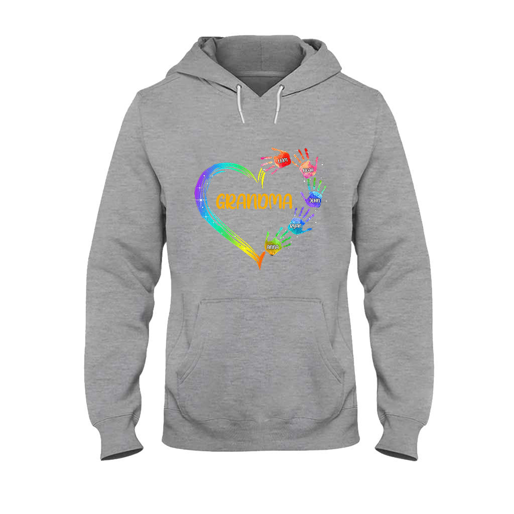 Grandma Heart Prints - Personalized Grandma T-shirt and Hoodie