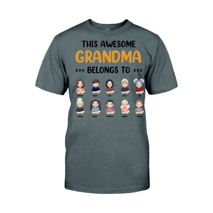 This Awesome Grandpa Grandma Belongs To - Personalized Mother's Day Grandma T-shirt and Hoodie