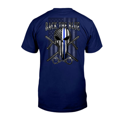 Blue Line Skull - Police Officer T-shirt And Hoodie 0621
