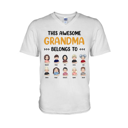 This Awesome Grandpa Grandma Belongs To - Personalized Mother's Day Grandma T-shirt and Hoodie