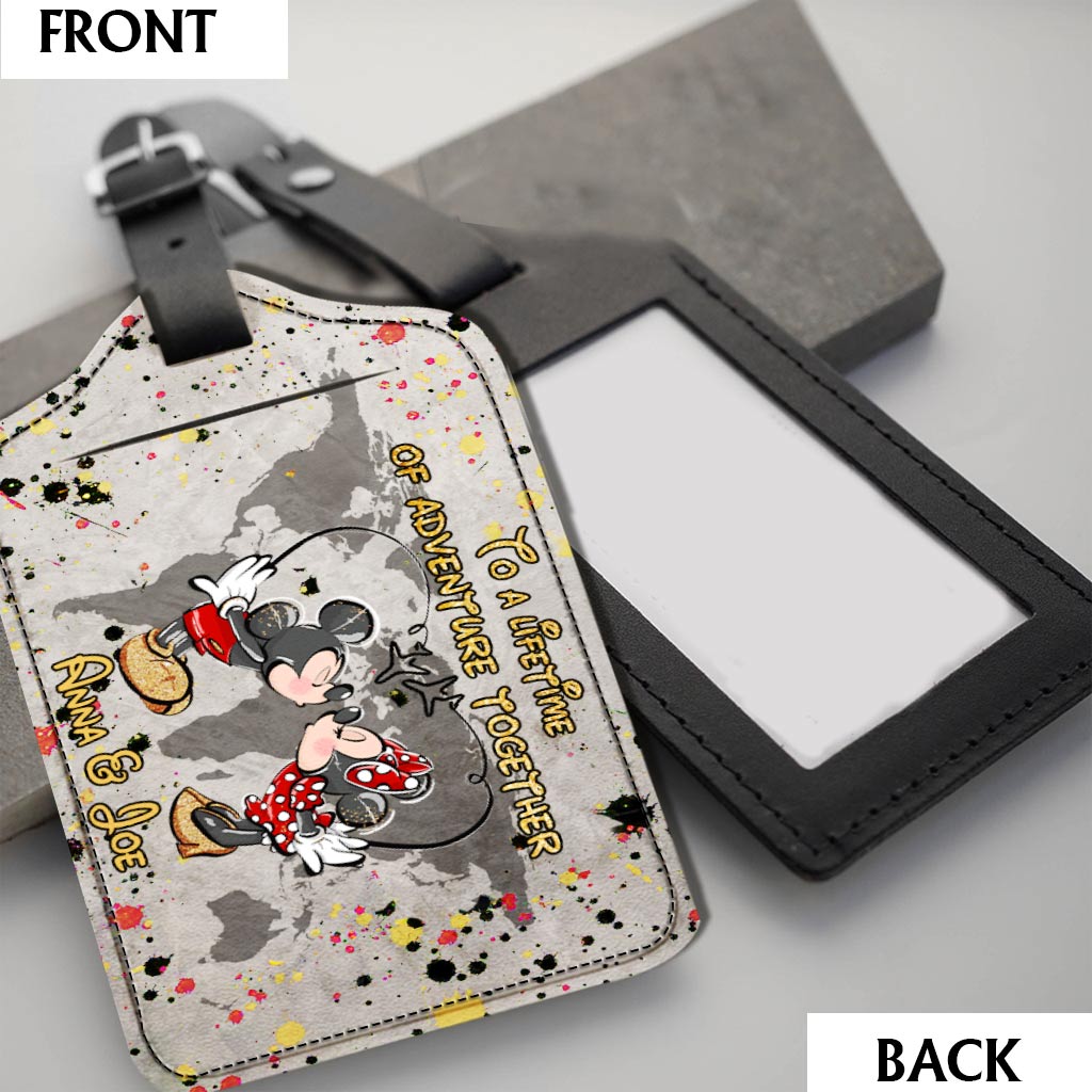 To A Lifetime Of Adventure Together - Personalized Mouse Leather Luggage Tag