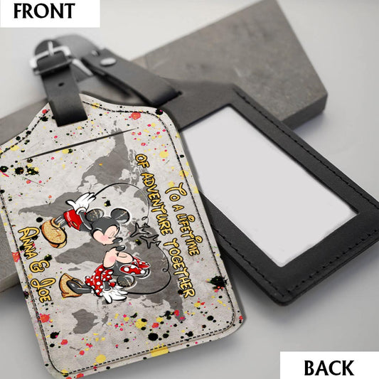 To A Lifetime Of Adventure Together - Personalized Mouse Leather Luggage Tag