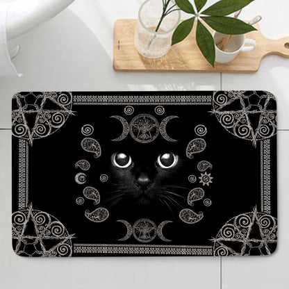 Witchy Black Cat - Witch Bathroom Curtain & Mats Set