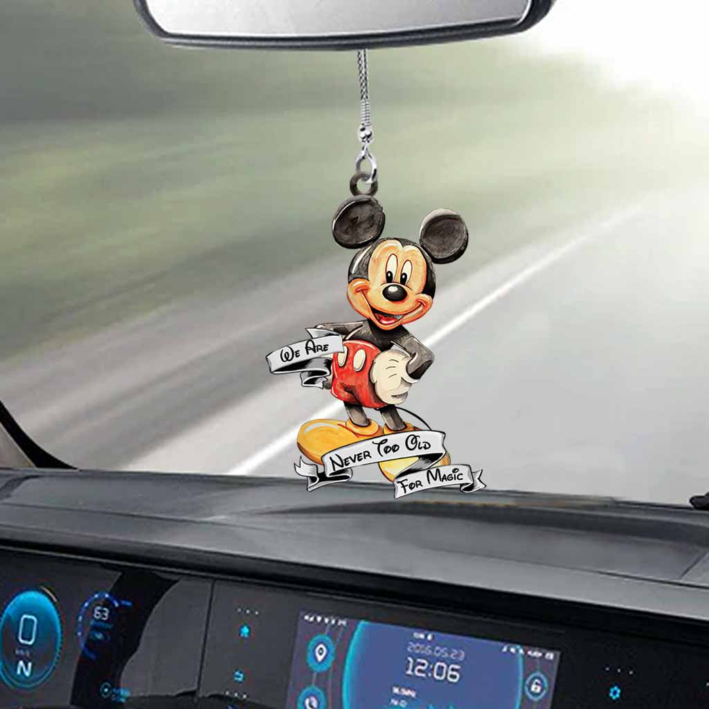 Never Too Old Mouse Car Ornament (Printed On Both Sides)
