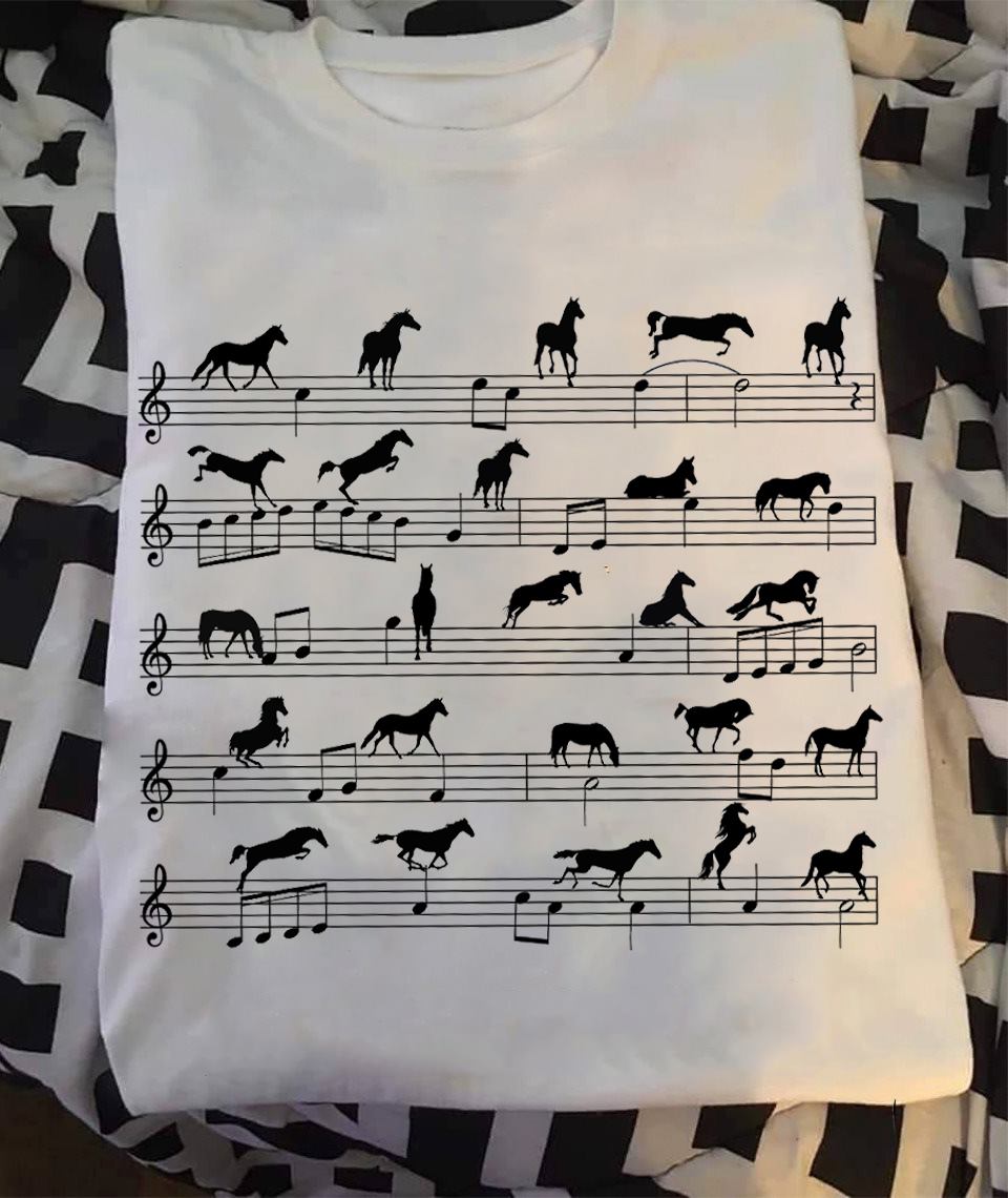 Music Notes Horse T-shirt and Hoodie 0523